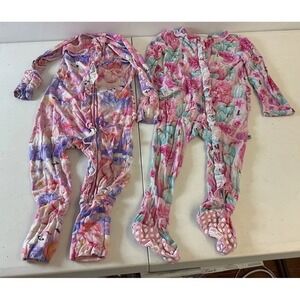 Bums and Roses BUNDLE OF 2 romper LS sz 9-12 Mos pumpkins bats Bamboo